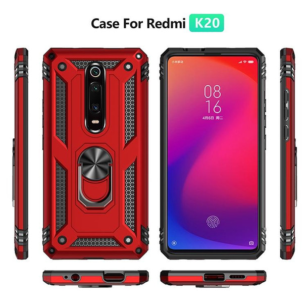 Armor Shockproof TPU + PC Protective Case with 360 Degree Rotation Holder for Xiaomi Redmi K20(Rose Gold)
