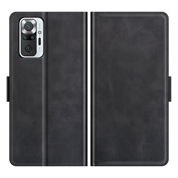 Xiaomi Redmi Note 10 Pro / Note 10 Pro (Indian Version) / Note 10 Pro Max Dual-side Magnetic Buckle Horizontal Flip Leather Case with Holder & Card Slots & Wallet(Black)