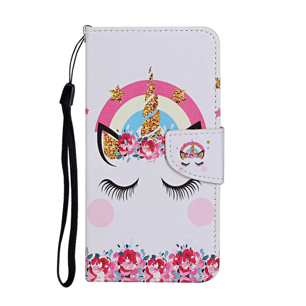 Vivo Y19 Colored Drawing Pattern Horizontal Flip Leather Case with Holder & Card Slots & Wallet(Crown Unicorn)