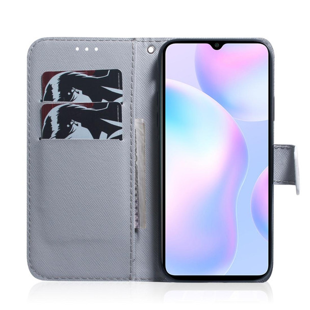 Xiaomi Redmi 9A Coloured Drawing Horizontal Flip Leather Case, with Holder & Card Slots & Wallet(Apricot Flower)