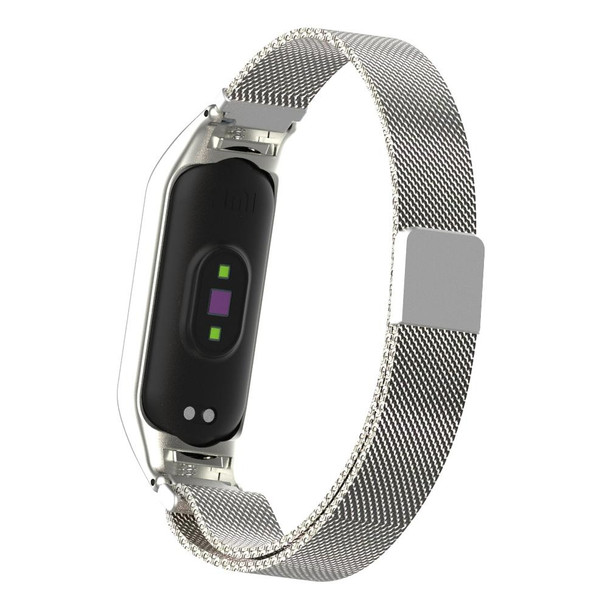 Xiaomi Mi Band 5 Milano Solid Color Magnetic Stainless Steel Watch Band(Silver)