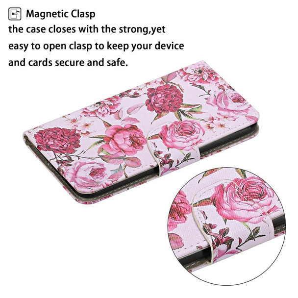 Xiaomi Redmi Note 9 Colored Drawing Pattern Horizontal Flip Leather Case with Holder & Card Slots & Wallet(Peony)