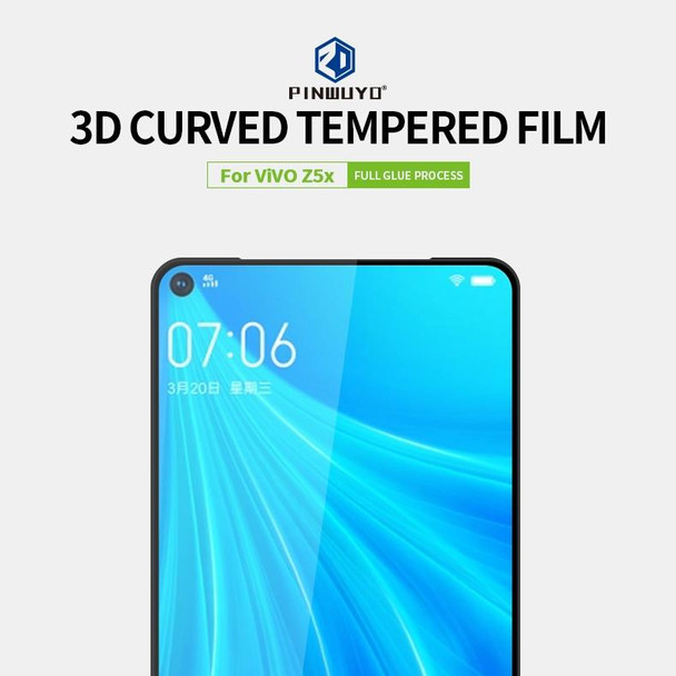 Vivo Z5x PINWUYO 9H 3D Curved Full Screen Explosion-proof Tempered Glass Film(Black)