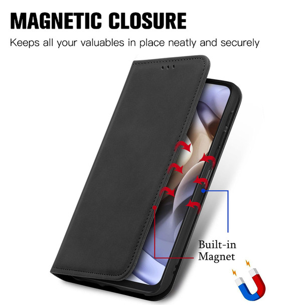Motorola Moto G31 Retro Skin Feel Magnetic Horizontal Flip Leather Phone Case(Black)