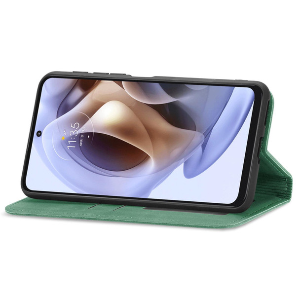 Motorola Moto G31 Retro Skin Feel Magnetic Horizontal Flip Leather Phone Case(Green)