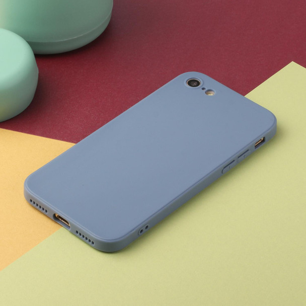 Straight Edge Solid Color TPU Shockproof Case - iPhone SE 2022 / SE 2020 / 8 / 7(Lavender Grey)