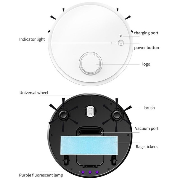 BOWAI OB12 Household Intelligent USB Charging Sweeping Robot (Black)