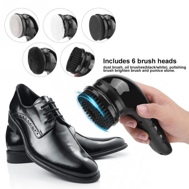 USB Rechargeable Electric Shoe Shine Multifunctional Handheld Leather Shoe Washer Care Shine(Black)