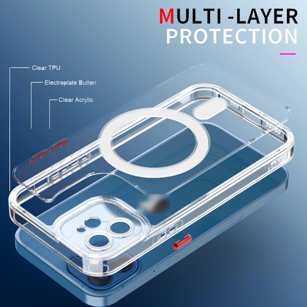 Cat-eye TPU + Acrylic Magsafe Phone Case - iPhone 12 mini(Red)
