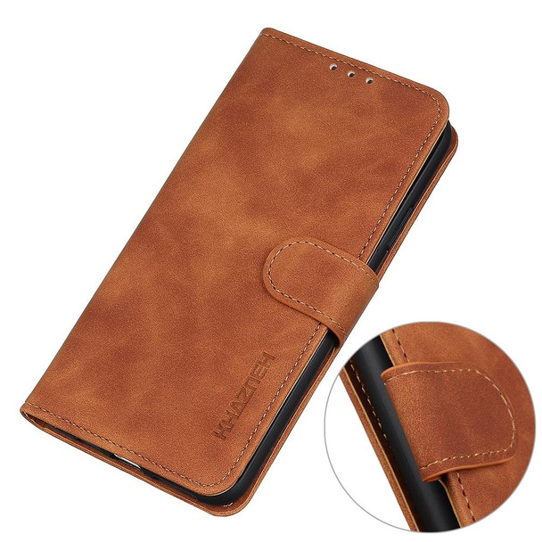 ZTE Blade V30 Vita KHAZNEH Retro Texture PU + TPU Horizontal Flip Leather Case with Holder & Card Slots & Wallet(Brown)