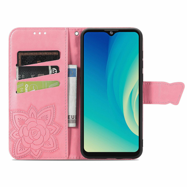 ZTE Blade A7S 2020 Butterfly Love Flowers Embossed Horizontal Flip Leather Case with Holder & Card Slots & Wallet & Lanyard(Pink)