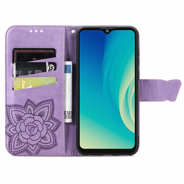 ZTE Blade A7S 2020 Butterfly Love Flowers Embossed Horizontal Flip Leather Case with Holder & Card Slots & Wallet & Lanyard(Light Purple)