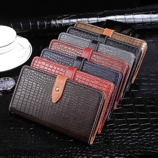ZTE Axon 11 5G idewei Crocodile Texture Horizontal Flip Leather Case with Holder & Card Slots & Wallet(Dark Blue)