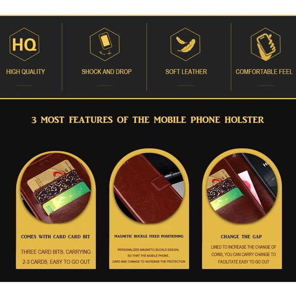 ZTE Axon 11 5G idewei Crazy Horse Texture Horizontal Flip Leather Case with Holder & Card Slots & Wallet(Dark Blue)