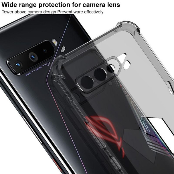 Asus ROG Phone 3 ZS661KS IMAK All-inclusive Shockproof Airbag TPU Case with Screen Protector(Transparent Black)