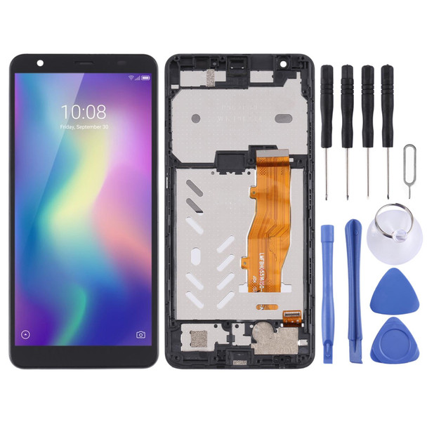 LCD Screen and Digitizer Full Assembly with Frame - ZTE Blade A5 2019(Black)