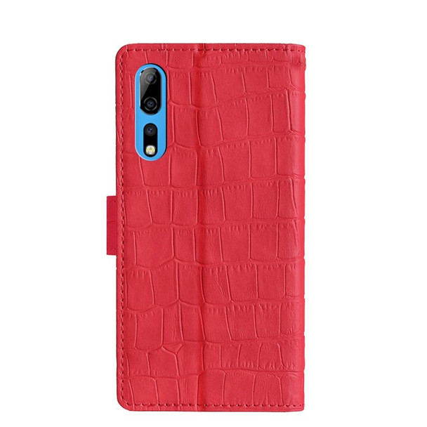 ZTE Axon 10 Pro Skin Feel Crocodile Texture Magnetic Clasp PU Leather Phone Case(Red)