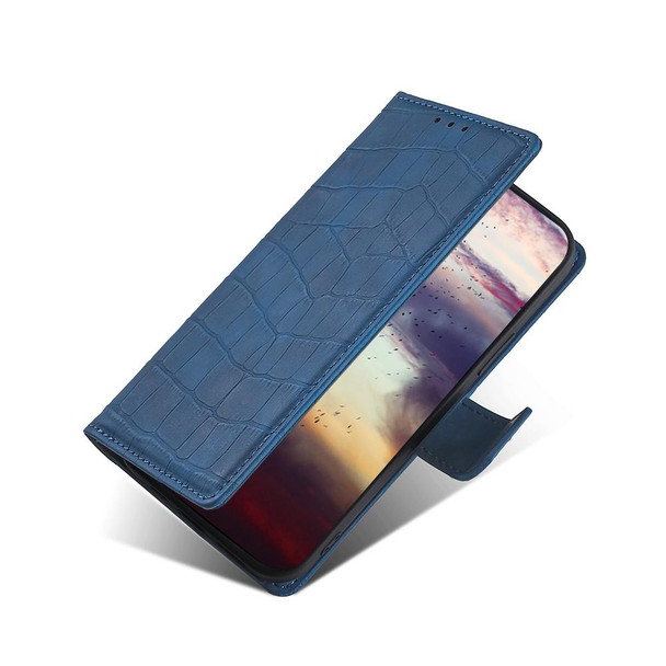 Asus Zenfone 7 ZS670KS / 7 Pro ZS671KS Skin Feel Crocodile Texture Magnetic Clasp PU Leatherette Phone Case(Blue)