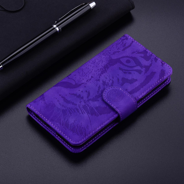 ZTE Blade A72 / V40 Vita Tiger Embossing Pattern Horizontal Flip Leather Phone Case(Purple)