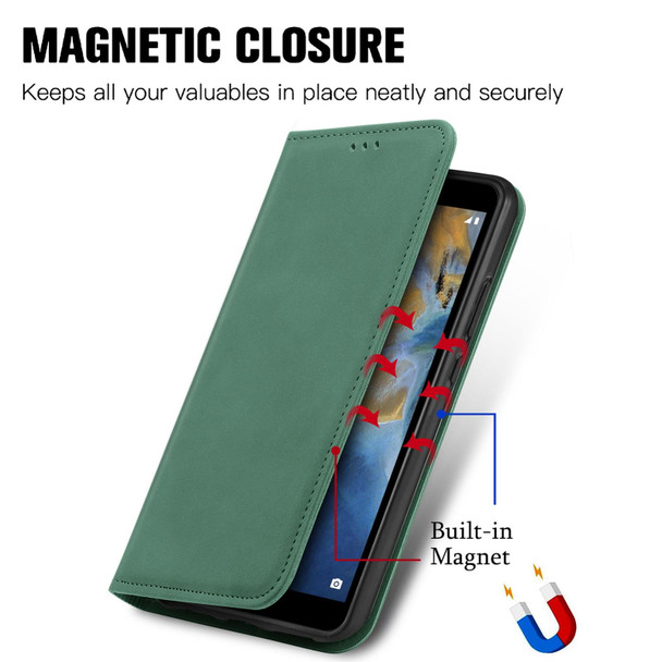 ZTE Blade A31 Retro Skin Feel Magnetic Horizontal Flip Leather Phone Case(Green)