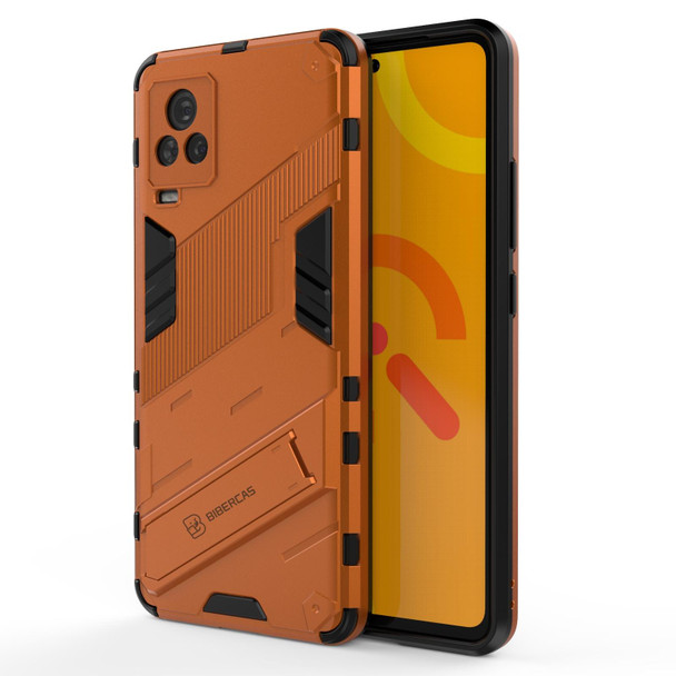 Punk Armor 2 in 1 PC + TPU Shockproof Case with Invisible Holder - vivo iQOO 7(Orange)