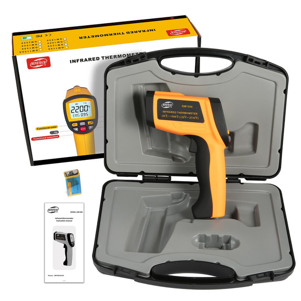 BENETECH GM1500 LCD Display Infrared Thermometer, Battery Not Included