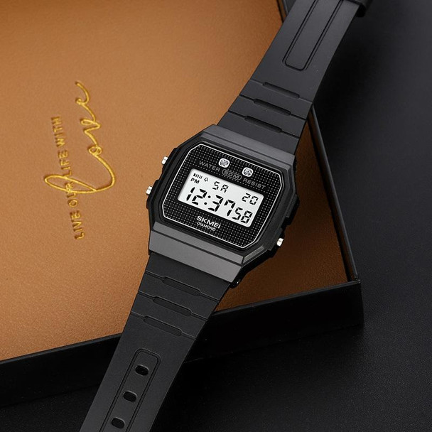 SKMEI 1952 Resin Mirror ABS Case Waterproof Electronic Watch(Golden Steel Belt)