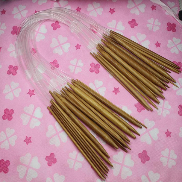 18 in 1 / Set Weaving Tools Sweater Needle Transparent Tube Carbonized Bamboo Annular Needle Sweater Knitting Needles, Length: 100cm