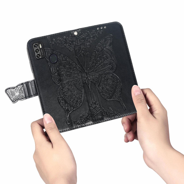 ZTE Blade A7S 2020 Butterfly Love Flowers Embossed Horizontal Flip Leather Case with Holder & Card Slots & Wallet & Lanyard(Black)