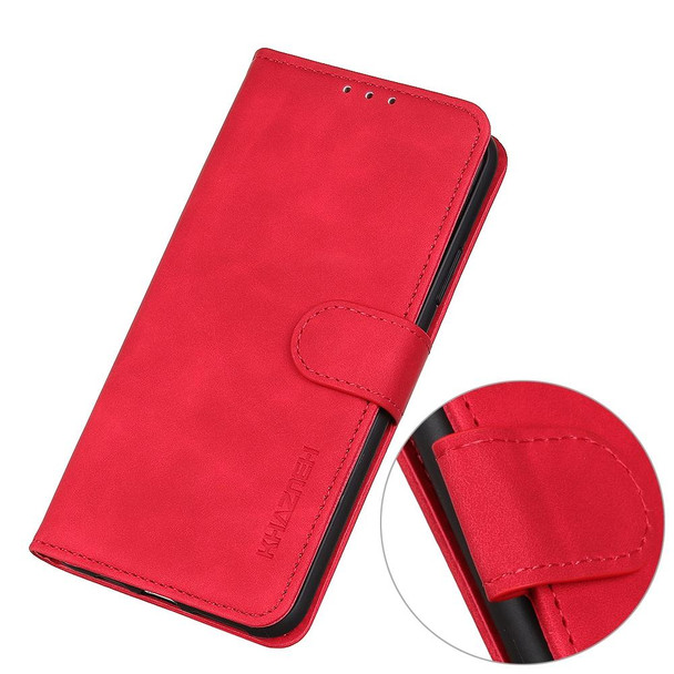 ZTE Blade V 2020 Vita KHAZNEH Retro Texture PU + TPU Horizontal Flip Leather Case with Holder & Card Slots & Wallet(Red)