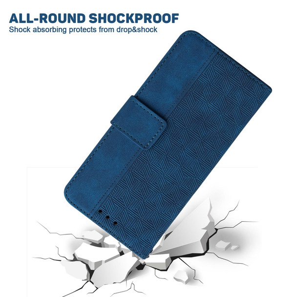 Tecno Camon 16 Premier Geometric Embossed Leather Phone Case(Blue)