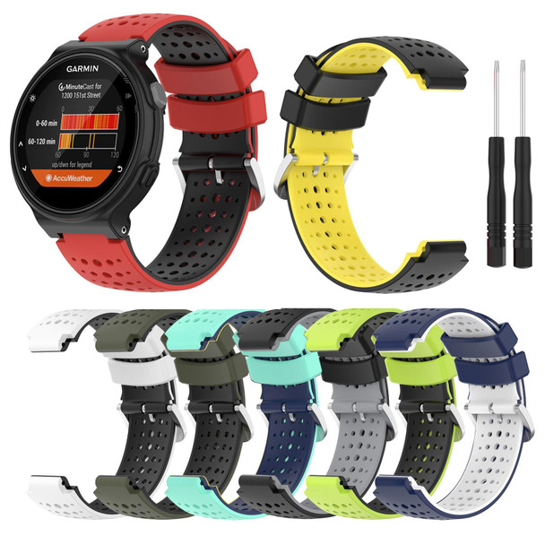 Garmin Approach S6 Silicone Sports Two-Color Watch Band(Amygreen+Black)