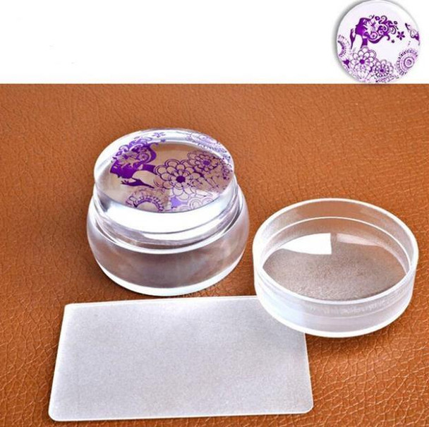 Nail Printing Tool 3.6cm Print Head Frosted Transparent Chess Stamp With Cover