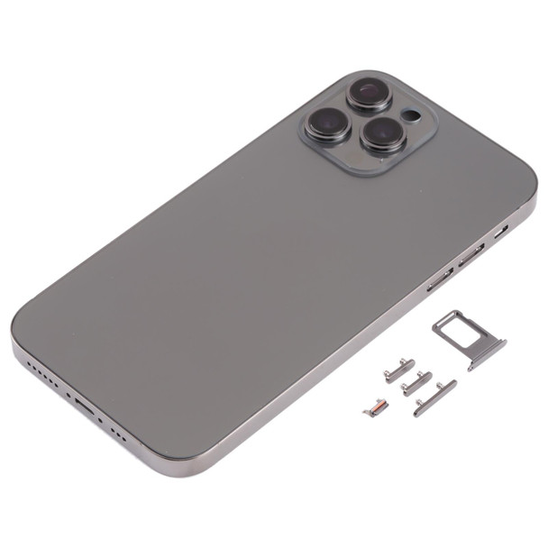 Stainless Steel Material Back Housing Cover with Appearance Imitation of iP13 Pro for iPhone XR(Black)