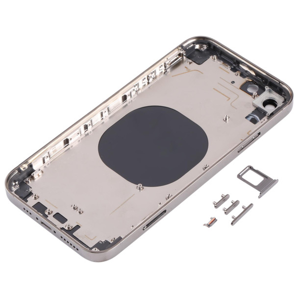 Stainless Steel Material Back Housing Cover with Appearance Imitation of iP13 Pro for iPhone XR(Black)