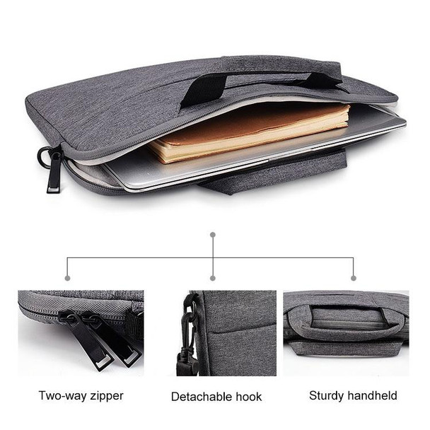 ST02S Waterproof Tear Resistance Hidden Portable Strap One-shoulder Handbag for 14.1 inch Laptops, with Suitcase Belt(Dark Gray)