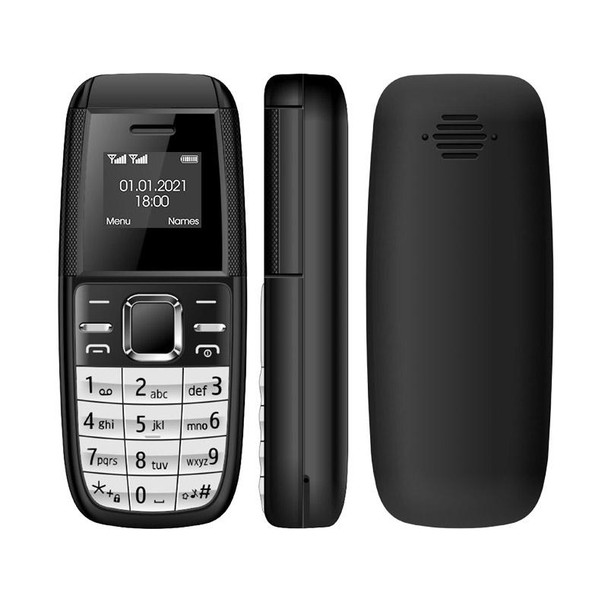 Mini BM200 Mobile Phone, 0.66 inch, MT6261D, 21 Keys, Bluetooth, MP3 Music, Dual SIM, Network: 2G (Black)