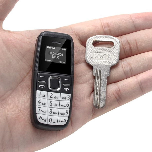 Mini BM200 Mobile Phone, 0.66 inch, MT6261D, 21 Keys, Bluetooth, MP3 Music, Dual SIM, Network: 2G (Black)