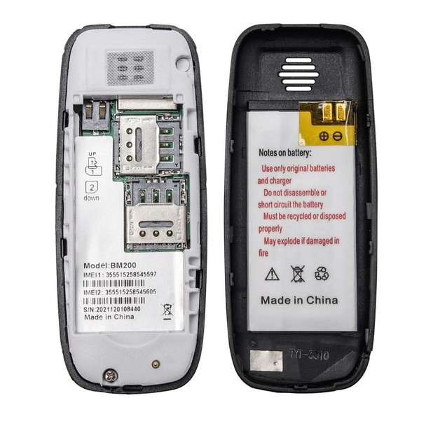 Mini BM200 Mobile Phone, 0.66 inch, MT6261D, 21 Keys, Bluetooth, MP3 Music, Dual SIM, Network: 2G (Black)