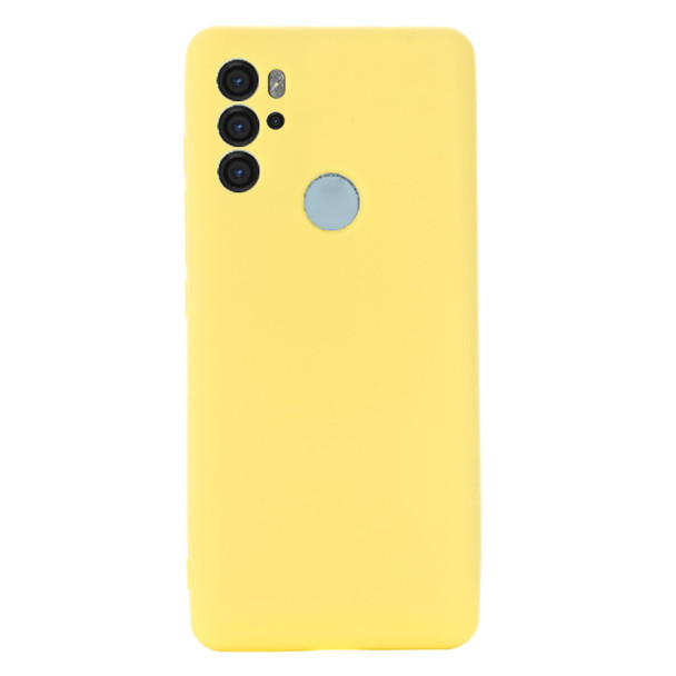 Motorola Moto G60S Pure Color Liquid Silicone Shockproof Full Coverage Phone Case(Yellow)