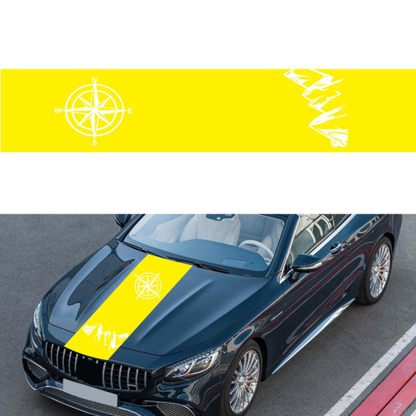 D-864 Compass Pattern Car Modified Decorative Sticker(Yellow)