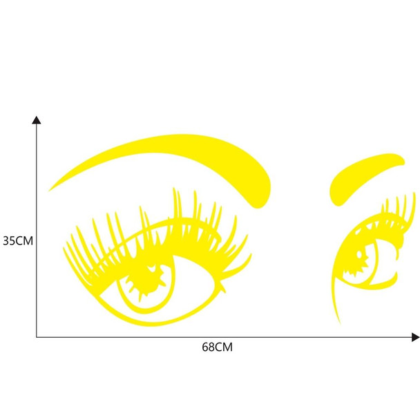 D-821 Beauty Eyes Pattern Car Modified Decorative Sticker(Yellow)