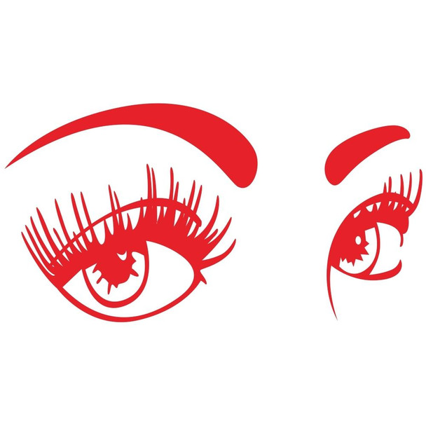 D-821 Beauty Eyes Pattern Car Modified Decorative Sticker(Red)