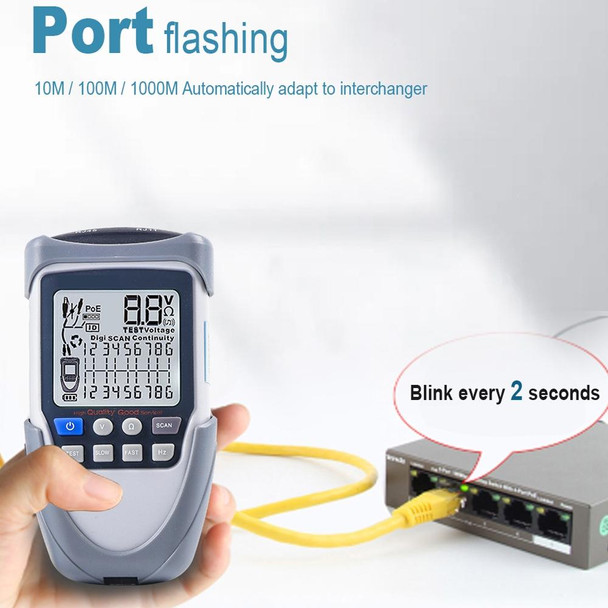 ET613 Network Cable Tester Wire Tracker Battery Voltage POE Test Multi-function Cable Tester