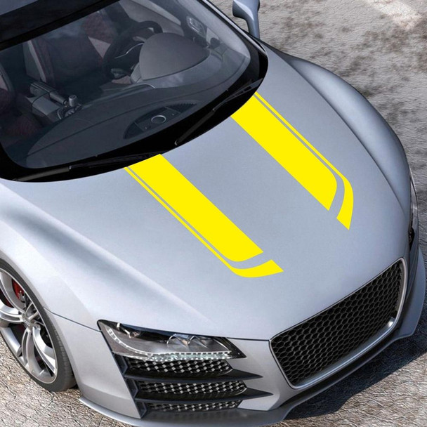 D-711 Stripe Pattern Car Modified Hood Decorative Sticker(Yellow)