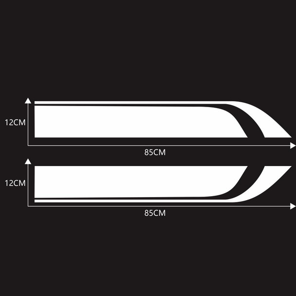 D-711 Stripe Pattern Car Modified Hood Decorative Sticker(White)