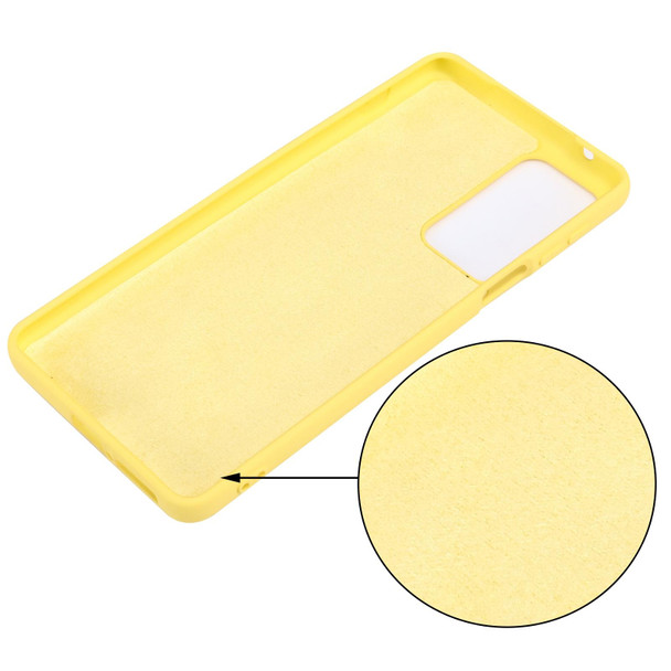 Motorola Moto Edge 20 Pro Pure Color Liquid Silicone Shockproof Full Coverage Phone Case(Yellow)