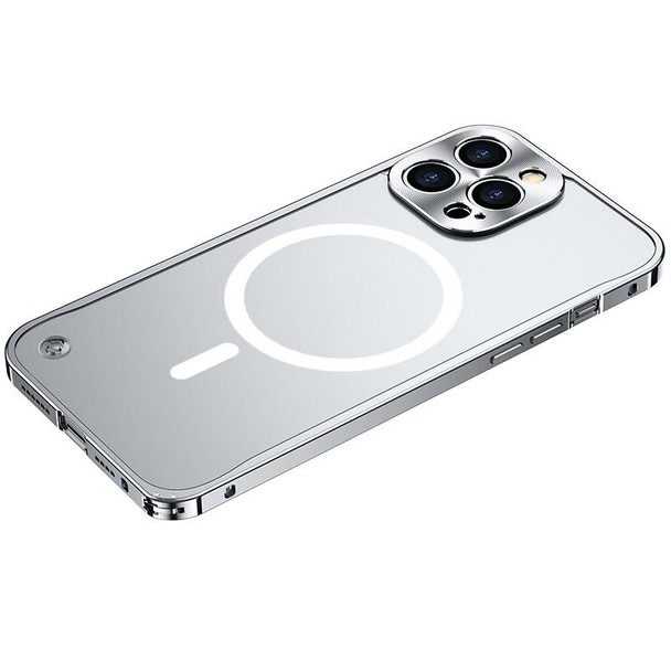 Metal Frame Frosted PC Shockproof Magsafe Case - iPhone 12 Pro(Silver)