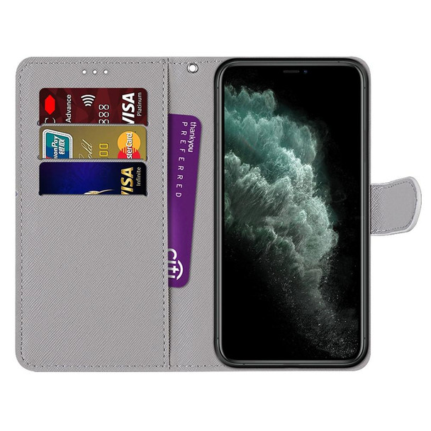Coloured Drawing Cross Texture Horizontal Flip PU Leatherette Case with Holder & Card Slots & Wallet & Lanyard - iPhone 11 Pro Max(B11 Black White Lion Head)