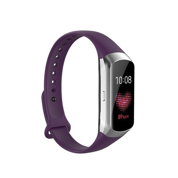 Samsung Galaxy Fit SM-R370 Silicone Glossy Nail Button Watch Band(Dark Purple)